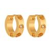 Pendientes de diamantes de estilo coreano con diseño de tarjeta de nicho de lujo ligero y encantador para mujer, con hebilla de oreja chapada en oro personalizada de alta calidad