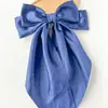 Pinza para el pelo con lazo de satén popular transfronterizo, pinza de resorte grande, color sólido, para la parte posterior de la cabeza, accesorios para el cabello para mujer