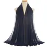 Novo Lenço de Cabeça de Chiffon com Pérolas e Strass para Mulheres, Lenço Longo com Corrente para Sorteio, Lenço Longo, Xale YS010