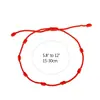 Pulseira de Casal Ajustável Feita à Mão, Simples e Personalizada, com Sete Nós, Fio Vermelho da Sorte para Entrar no Ano do Seu Signo