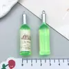 Simulación DIY Botella de Vino Mini Accesorios de Joyería de Resina Cerveza Botella Pequeña Llavero Colgante Collar Pendientes Colgante