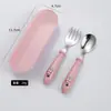 Aço inoxidável 304 Talheres infantis colher de desenho animado criativa colher para bebê comer suplemento alimentar conjunto de garfo e colher presente combinação