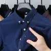 Camisa de algodón mercerizado para hombre de manga larga 2023 nueva primavera y otoño camisa de algodón casual para hombre bolsillo real top profesional