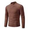 Suéter de Punto para Hombre de Cuello Bajo para Comercio Exterior Otoño e Invierno Delgado Color Sólido Cuello Redondo Camisa de Punto Media Cuello Alto Jersey Camiseta Básica para Hombre