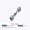 Pulseira de Corda de Couro Banhada a Ouro de Aço Inoxidável Fecho para Extremidade de Colar Design Simples de Fivela Conector de Joias DIY Acessórios