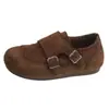 Sandálias Birkenstock de Camurça Estilo Coreano para Mulheres 2026 Inverno Novas Sola Lisa Forradas com Lã Antiderrapantes Slip-On Quentes Moda Calçados de Algodão