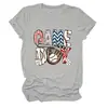 Amazon eBay site independente moda casual feminina dia de jogo luva de beisebol camiseta gola careca manga curta