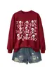 Sudadera casual de moda para mujer de Halloween con nueve marcos de calavera y lazo de estrella - Tienda independiente de Amazon eBay