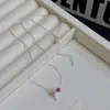Collar Colgante de Cuentas de Helado de Fresa Estilo Dulce Femenino para Mujer, Diseño de Nicho con un Toque de Lujo, Aretes, Cadena para Clavícula