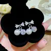 Pendientes de Moda de Aguja de Plata 925 con Cubos de Perla de Venta Caliente Pendientes Dulces de Nicho de Gama Alta Pendientes de Diseño Exquisito