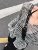 Top de punto hueco de manga larga estilo perezoso para mujer, Nuevo de verano 2026, Casual, holgado, versátil, con abertura, protector solar