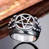 Joyería para Exportación al por Mayor Anillo de Garra para Hombre Audaz Estilo Retro Europeo y Americano Anillo de Estrella de Cinco Puntas de Acero Inoxidable