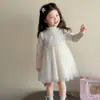 Vestido con forro de forro polar para niña, nueva colección otoño/invierno 2026, elegante vestido de invierno para bebés, vestido de princesa de tul para niños