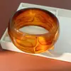 Pulsera Ancha Redonda de Acrílico con Degradado, Estilo Europeo y Americano, Simple y Única, Pulsera Exagerada, Joyería de Mano de Nicho de Lujo Ligero al por Mayor