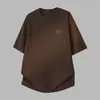 Camiseta de Algodón Puro Pesado 260g para Hombre de Manga Corta Cuello Redondo Holgada Camiseta Base con Estampado de Marca Moderna de Algodón de Media Manga