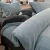 Conjunto de Quatro Peças de Veludo Leite Dupla Face Grau Mãe e Bebê Outono e Inverno Alta Gramatura Quente Capa de Edredom Antiestático Antiderrapante Para Roupa de Cama