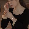 Dulce Pulsera de Perlas Barrocas de Agua Dulce Verdaderas Lucky Love Combinable Exquisita de Alta Gama Retro Pulsera BFF