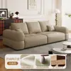 Sofá, estilo puff, cor creme, tecido chenille, sofá para apartamento pequeno, sofá de sala, adequado para imóveis de aluguel, sofá pequeno, apartamento, sofá de linha reta