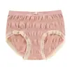 Pantalones interiores de mujer talla grande estilo japonés, cintura media-alta, sin costuras, encaje dulce, control de abdomen, transpirables, amigables con la piel, calzones para mujer de 100 kg