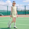 Conjunto Deportivo Casual de Verano para Niñas Conjunto de Punto de Alta Elasticidad 2026 Nuevo Conjunto de Tenis para Niñas Pequeñas Conjunto de Dos Piezas