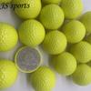 Fabricante de origen, pelota de golf de sarín de dos capas y pelo liso, pelota amarilla, pelota promocional en blanco de cuero.