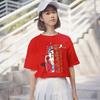 El éxito de la camiseta de algodón de manga corta examen de ingreso a la preparatoria ánimo estudiantes masculinos y femeninos envían ropa de clase roja holgada