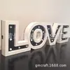 Adorno Artesanal Creativo de Madera LOVE Letra Inglesa Decoración Letra Grande Lámpara de Regalo