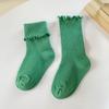 Calcetines Nuevos de Media Caña para Niños Borde de Oreja de Pino Talla Coloridos para Niños Raya Fina de Doble Aguja Marrón Leche Calcetines Apilados