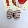 Tela con Adorno de Moño de Cuadros Multilínea Fresco y Sencillo Ropa para Muñecas Ropa DIY Accesorios Material de Moño de Cuadros
