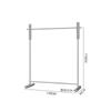 Expositor de Chão para Loja de Roupas Branco Leiteiro Ilha Central Rack Suporte para Pendurar Roupas Prateleira de Aço Inoxidável para Loja de Roupas Masculina e Feminina