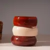 Pulseira Redonda Irregular de Acrílico Cor de Café Europeia e Americana Transfronteiriça, Pulseira Elegante Exagerada, Joia Vintage de Alto Padrão para Mulheres
