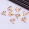 DIY Acessórios para Joias Antigas Cor Cobre Puro Retentor de Cor Pingente de Folha de Ginkgo Acessórios Antigos para Cabelo Coroas Material Acessórios
