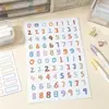 Pegatinas de Números de Dibujos Animados 0-9, Pegatinas Adhesivas para Marcar Empaques de Diario, Juego de Pegatinas de Números Color Macarrón