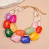 Collar de Perlas con Cuentas de Vidrio Acrílico Transfronterizo Europeo y Americano, Cadena Versátil para Suéter, Collar de Lujo Ligero de Alta Gama para Mujer