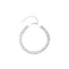 Artesanato Escovado Italiano Prata S925 6mm Flor Escura Sarja de Seda Prateada Pulseira Estilo Ins Moderna e Versátil Primeira Escolha para Presentear