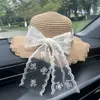Chapéu de Princesa com Laço para Meninas, Chapéu de Sol com Renda, Chapéu de Bebê, Chapéu de Palha Trançado de Verão para Crianças, Renda
