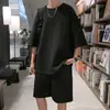Traje Corto de Verano para Hombre Delgado Deportivo Casual Holgado Dos Piezas Moderno Atractivo Manga Corta Pantalones Cortos Conjunto Atractivo