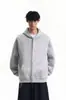 Cleanfit Sudadera con Capucha y Doble Cremallera de Color Sólido para Hombre Primavera Otoño Retro Americano Silueta Holgada Top con Capucha