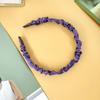 Diadema plisada para niña con tela de color liso, horquilla para el pelo, diadema para el pelo con efecto lavado facial de celebridades de Internet, accesorios para el cabello estilo bosque para mujer