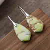 Pendientes colgantes geométricos de piedra del emperador de color bohemio nuevo transfronterizo, pendientes de joyería popular europea y americana.