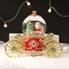 Caja de Música de Carruaje Navideño Bola de Cristal Fabricante Venta Directa Regalos Navideños Adornos de Atmósfera Navideña