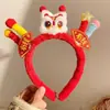2026 Diadema de Felpa Roja Little Pony Diadema de Muñeca Zodiaco del Año del Caballo Pasador Peineta Diadema para Disfraz de Festival
