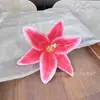 3 Cabezas de Flor de Lirio de Película, Flores Artificiales Altamente Realistas para Tocados de Boda, Fabricación de Coronas, Decoración de Arreglos Florales, Venta al por Mayor, Transfronterizo