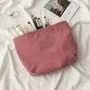 Bolsa de lona de pana de gran capacidad para mujer, estilo coreano, para guardar loción, cepillo, neceser portátil, bolsa de lona para cosméticos