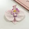Presilha Bico de Pato Fofa de Phalaenopsis Fresca e Doce Presilha de Cabelo Franja Lateral Flor Presilha de Cabelo Acessórios de Cabelo Estilo Viagem e Férias Feminino