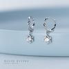 Pendientes Nalan S925 con hebilla Tremella, diseño de flor de diamante fresco y pequeño, elegantes y retorcidos, G3769