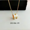 Versão Alta Prata Esterlina Colar Aijia H Feminino Letra NCN Pingente Esmaltado mini Presente de Dia dos Namorados Corrente para Clavícula de Casal