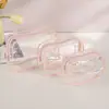Saco à Prova d'Água de Borracha Macia Transparente de PVC com Zíper à Prova d'Água Simples para Viagem Passeio Necessaire Maquiagem Cosméticos Bolsa Espessada