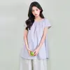 Ropa de Maternidad Verano 2026 Estilo Nuevo Manga Corta Cuello Redondo Casual Camiseta, Longitud Media Holgada Manga Corta de Maternidad Ropa Postparto