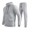Nuevo Conjunto Deportivo con Sudadera con Capucha y Pantalones Deportivos de Dos Piezas para Hombre Color Sólido Primavera 2026